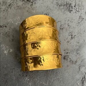 NWT ZARA Statement Wide Cuff Goldtone Bracelet Slave Bracelet